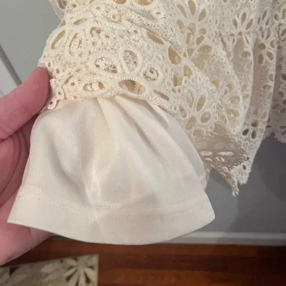 Lace Crochet Mini Dress in Cream - Women - Picture 4 of 7